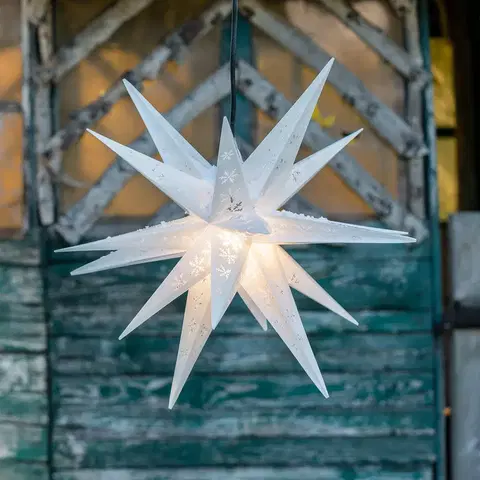 Vánoční světelná hvězda STERNTALER Sněhová vločka venkovní, 18cípá hvězda, ražená