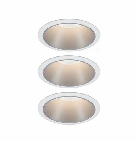 Bodovky do podhledu na 230V PAULMANN Vestavné svítidlo LED Cole 3x6,5W bílá/stříbrná mat 3-krokové-stmívatelné 2700K teplá bílá 934.10