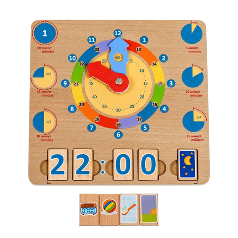 Hračky LUCY & LEO - Učíme se hodiny – dřevěná naučná hrací deska