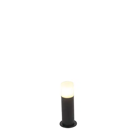Venkovni stojaci lampy Stojící venkovní lampa černá s opálovým odstínem bílá 30 cm IP44 - Odense