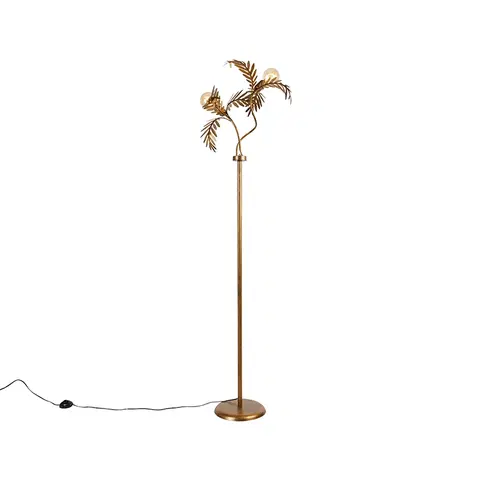 Stojaci lampy Vintage stojací lampa zlatá 2-světlo - Botanica