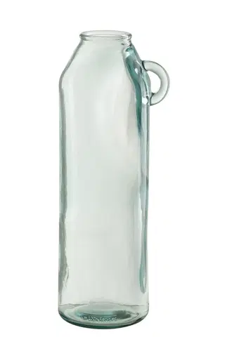 Dekorativní vázy Skleněná váza z recyklovaného skla s ouškem Weny - 14*14*45cm J-Line by Jolipa 32775