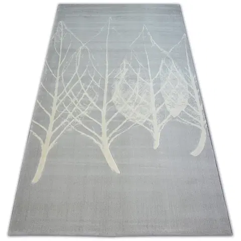 Koberce a koberečky Dywany Lusczow Kusový koberec SCANDI 18281/652- listy šedý / krémový, velikost 80x150