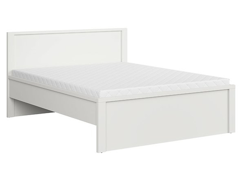 Postele LOBATES vyšší postel 160x200 cm, bílá/bílý mat, 5 let záruka