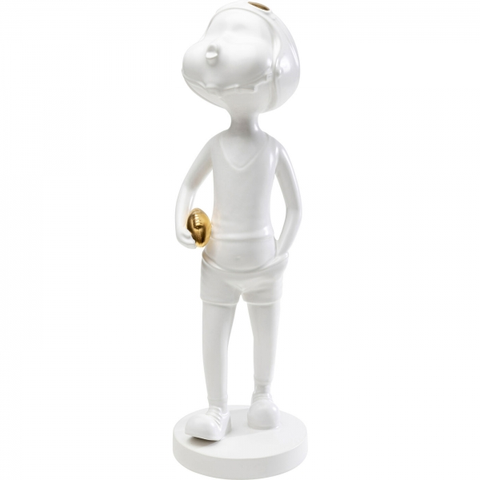 Sošky žen KARE Design Soška Žena se zlatým míčem - bílá, 41cm