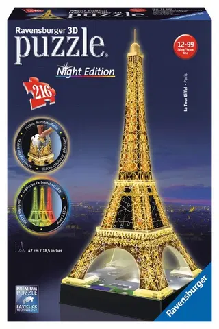 Hračky puzzle RAVENSBURGER - Eiffelova Věž (Noční Edice) 3D 216D