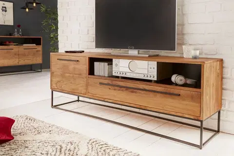 TV stolky LuxD Designový TV stolek Malakai 165 cm přírodní - akácie