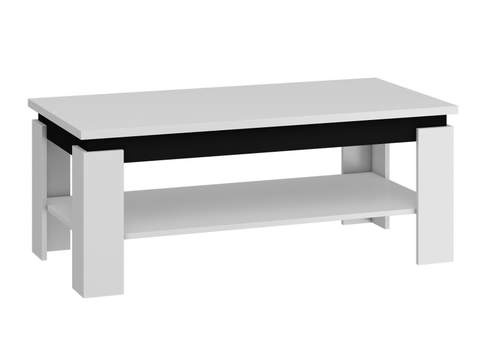 Konferenční stolky Konferenční stolek STEKIM, bílá/černý lesk, 5 let záruka