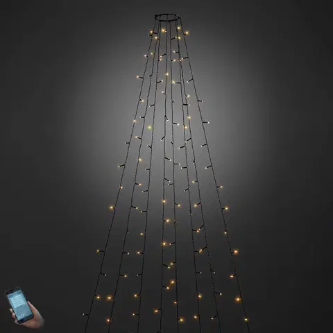 Světelné venkovní řetězy Konstsmide Christmas Venkovní LED plášť na stromek ovládaný aplikací 560-flg.