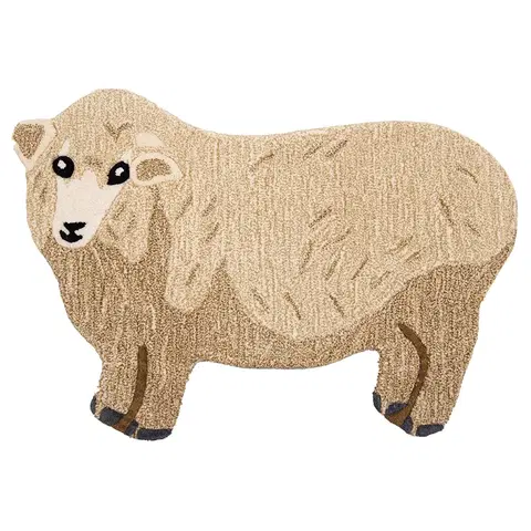 Koberce a koberečky Vlněný kusový koberec ovce Sheep - 60*90*2 cm Clayre & Eef FOR0007