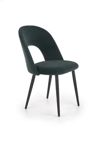 Židle HALMAR Čalouněná židle Ilija tmavě zelená/černá