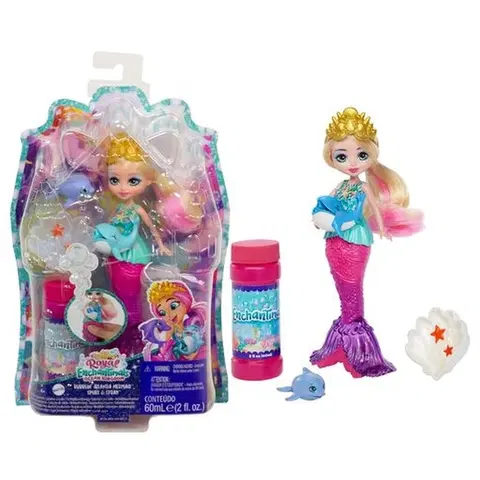 Hračky panenky MATTEL - Enchantimalittle Smoby Mořské Království Bublinková Mořská Panna