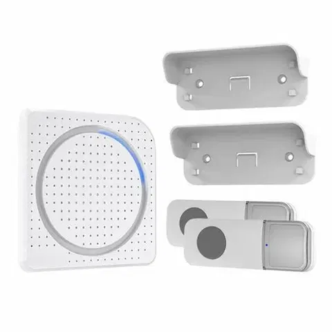 Domovní alarmy Solight bezdrátový zvonek, 2 tlačítka, do zásuvky, 200m, bílý, learning code