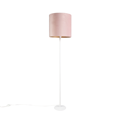 Stojaci lampy Romantická stojací lampa bílá s růžovým odstínem 40 cm - Simplo