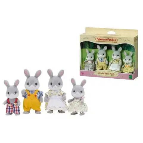 Dřevěné hračky Sylvanian Families Rodina šedých králíků