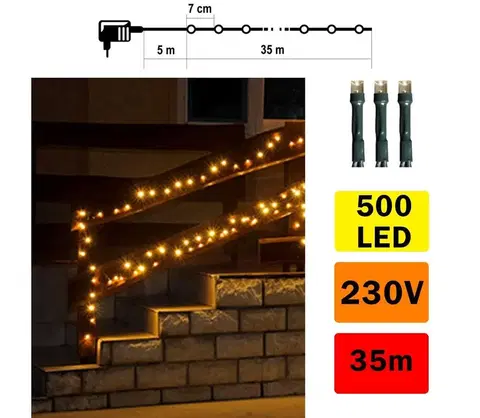 Vánoční dekorace  LED Vánoční venkovní řetěz 500xLED 35m IP44 teplá bílá 