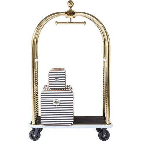 Stojanové věšáky KARE Design Zlatý pojízdný stojan na oblečení Vegas