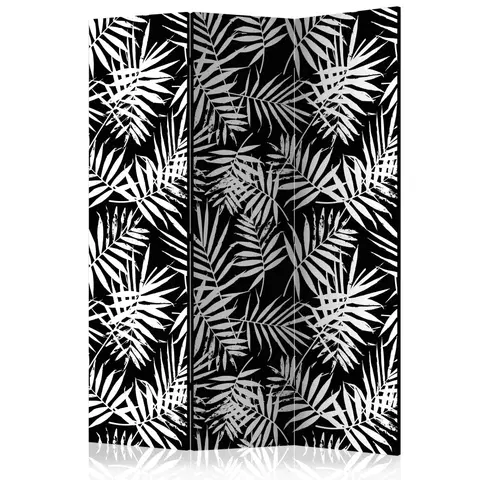 Paravány Paraván Black and White Jungle Dekorhome 135x172 cm (3-dílný)