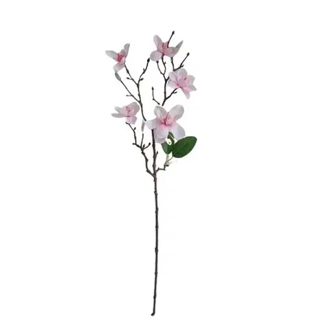 Květiny Umělá větvička Magnolie světle růžová, 64 cm