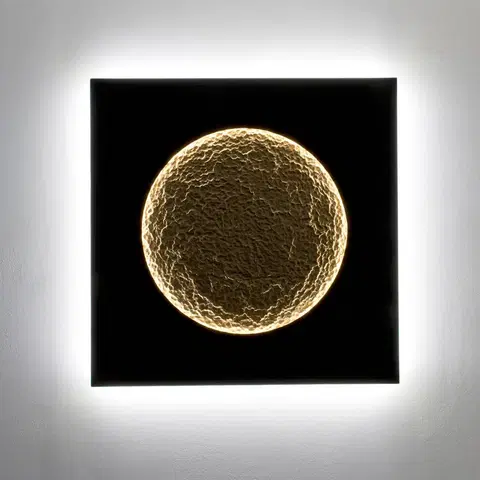 Nástěnná svítidla Holländer Nástěnné svítidlo Plenilunio LED, hnědá/zlatá barva, šířka 100 cm