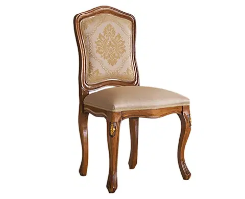 Luxusní jídelní židle Estila Luxusní klasická čalouněná jídelní židle Clasica z dřevěného masivu s vyřezávanou výzdobou 100cm