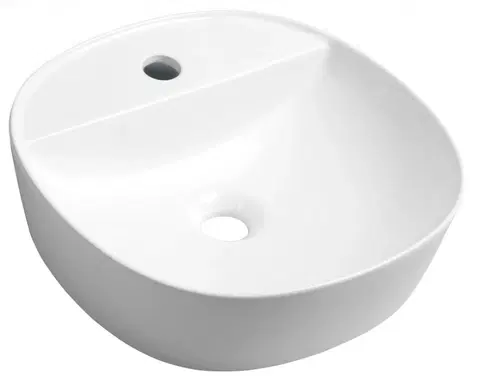 Umyvadla SAPHO LUGANO keramické umyvadlo na desku, Ø 40 cm, bílá AR491