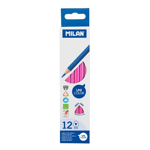 Hračky MILAN - Pastelky Ergo Grip trojhranné, Pink