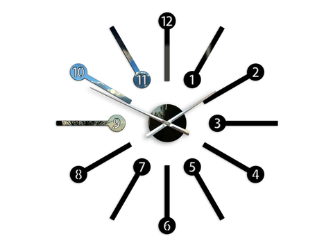 Nalepovací hodiny ModernClock 3D nalepovací hodiny Metro černé