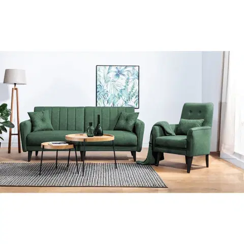 Pohovky a gauče Pohovka s křeslem AQUA zelená