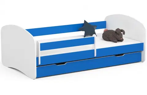 Dětské postýlky Ak furniture Dětská postel SMILE 180x90 bílá/modrá