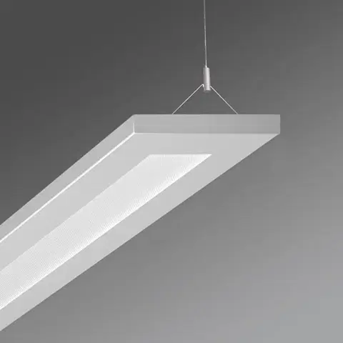 Závěsná světla Regiolux LED závěsné světlo Stail microprisma bílý hliník