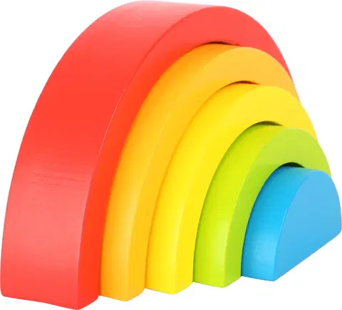Dřevěné hračky Small foot Skládací kostky RAINBOW vícebarevné