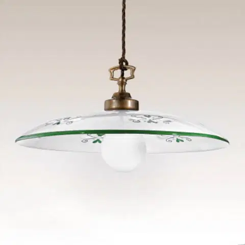 Závěsná světla Cremasco Závěsné světlo Bassano, 1zdrojové, detaily zelené