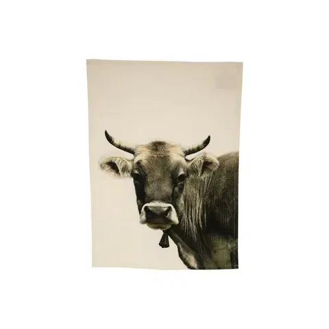 Utěrky Béžová bavlněná utěrka s motivem švýcarské krávy - 70*50cm Mars & More GKTDZK