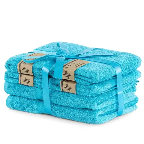 Ručníky Set modrých ručníků DecoKing BAMBY, velikost 2*70x140+4*50x100