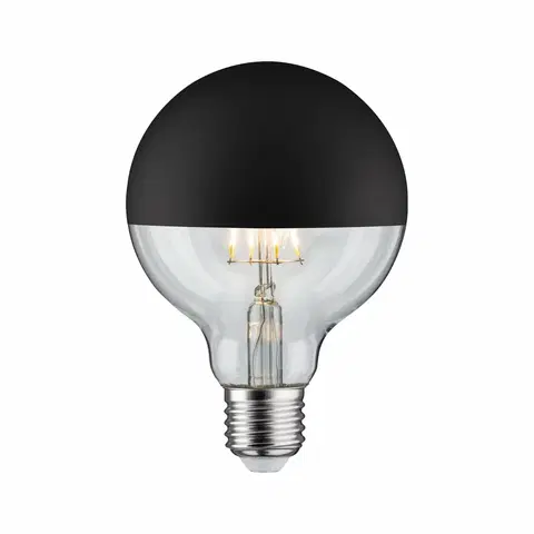 LED žárovky PAULMANN LED Globe 6,5 W E27 zrcadlový svrchlík černá mat teplá bílá stmívatelné 286.76