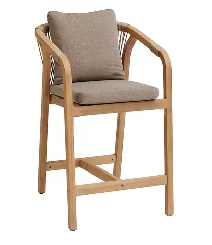 Zahradní židle a křesla DEOKORK Luxusní barové křeslo z akácie BRIGHTON