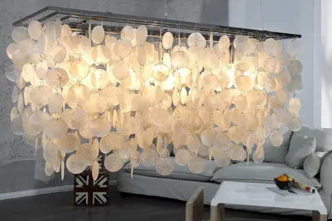 Luxusní designové závěsné lampy Estila Stylové designové závěsné svítidlo Shell Reflections 80cm