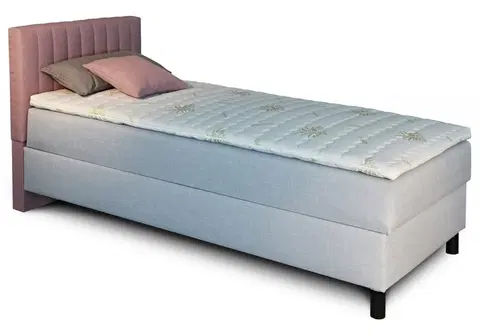 Postele New Design Čalouněná postel NOVO s krátkým čelem | levá s topperem Extra Rozměr: 90 x 200 cm