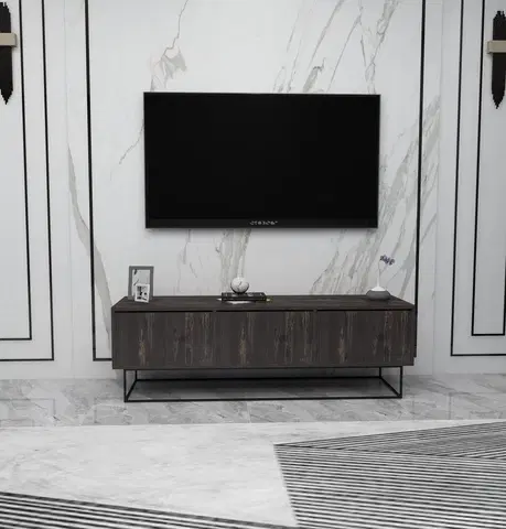 Televizní stolky Televizní stolek KORDON hnědý černý