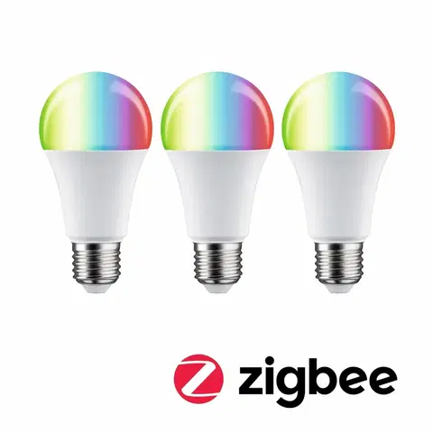LED žárovky PAULMANN Standard 230V Smart Home Zigbee 3.0 LED žárovka E27 3x11W RGBW+ stmívatelné mat