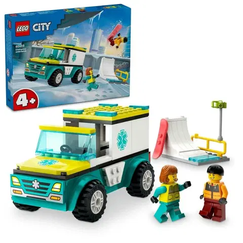 Hračky LEGO LEGO -  City 60403 Sanitka a snowboardista