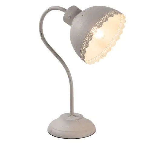 Lampy Šedá stolní lampa Ancient - 15*25*35 cm Clayre & Eef 6LMP553G