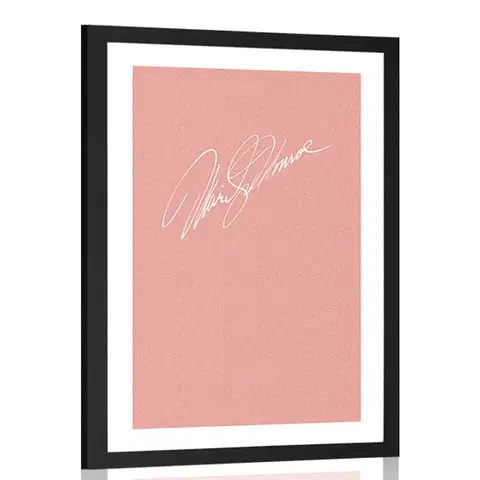 Motivy z naší dílny Plakát s paspartou podpis Marilyn Monroe