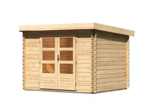 Dřevěné plastové domky Dřevěný zahradní domek BASTRUP 4 Lanitplast Přírodní dřevo