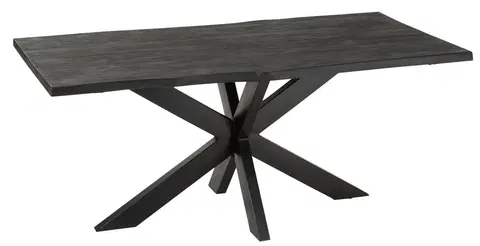Jídelní stoly Černý obdélníkový jídelní stůl s deskou z mangového dřeva Gerard Mango - 180*90*76 cm J-Line by Jolipa 23912