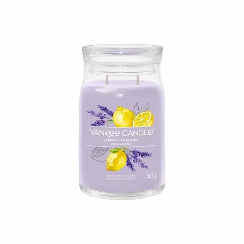 Dekorativní svíčky Yankee Candle vonná svíčka Signature ve skle velká Lemon Lavender, 567 g