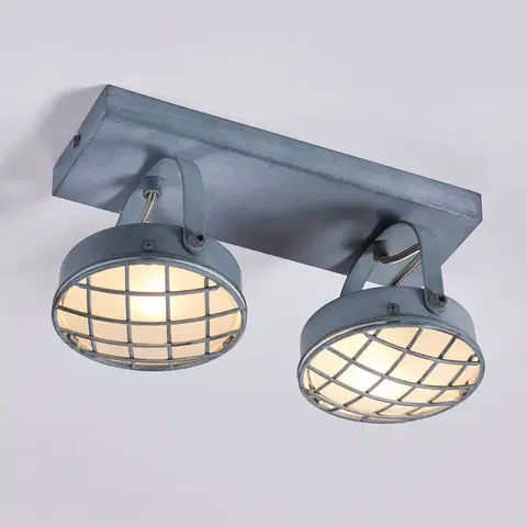 Bodová světla Lindby 2bodová stropní LED lampa Tamin, kouřově šedá