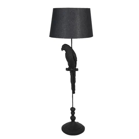 Lampy Černá stojací lampa s dekorací papouška – Ø 40*121 cm E27 /max 1*60W Clayre & Eef 5LMC0007