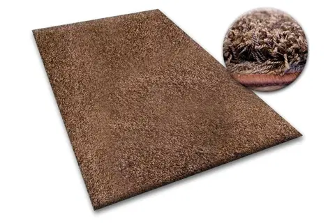 Koberce a koberečky Dywany Lusczow Kusový koberec SHAGGY Izebelie 5cm hnědý, velikost 100x150